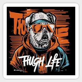 Thug Life Dog Design in Bold Colors Sticker
